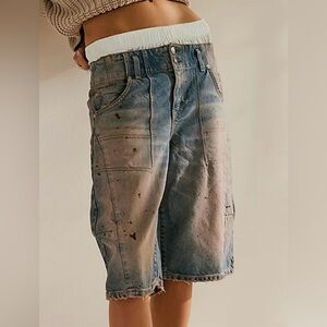 NWT Free People We The Free Barrel Denim Jorts Shorts, waist 27